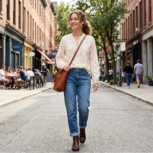 Splendid Cream Embroidered Blouse -102